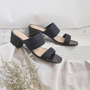 Black Woven Sandals
